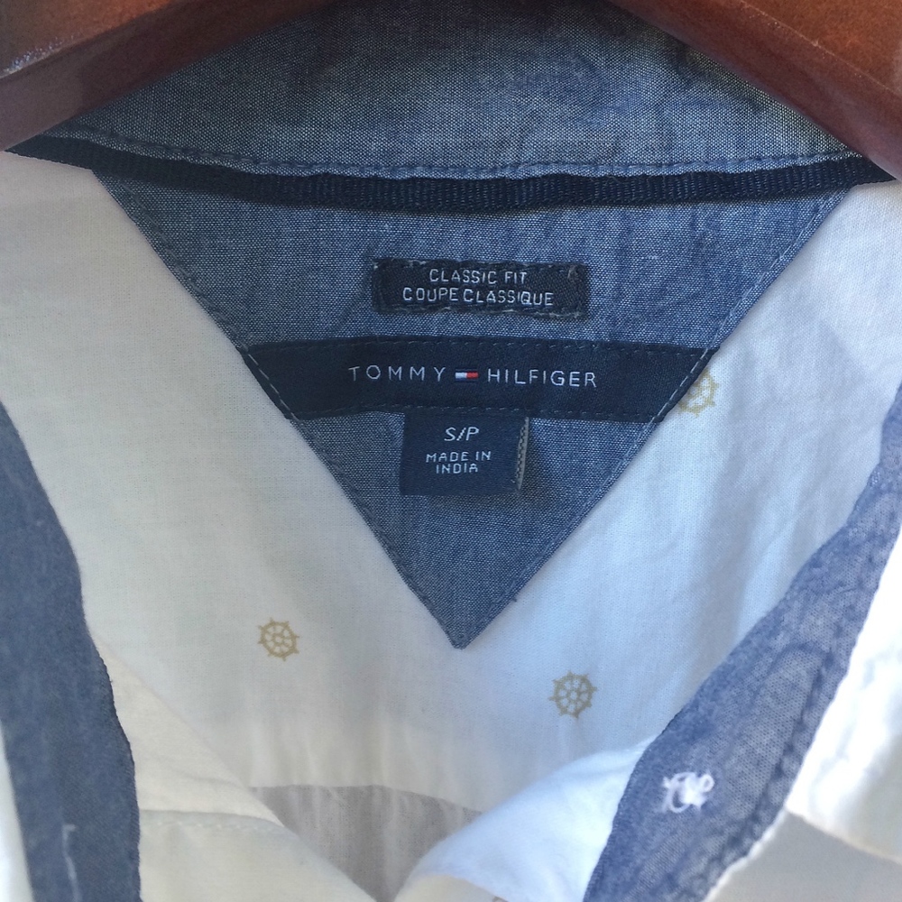 Tommy Hilfiger White & Chambray Blue Nautical Top  - Size Small - Picture 8 of 8